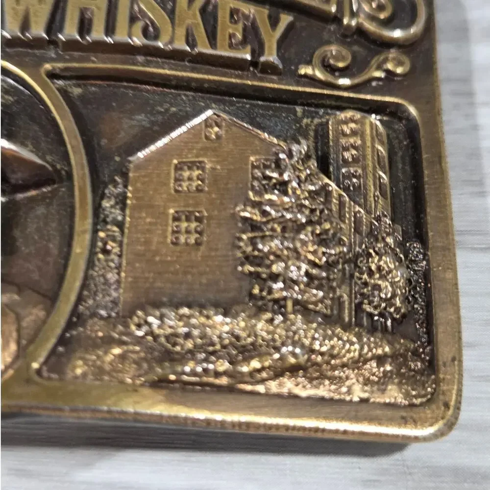 Jack Daniel's Brass Belt Buckle 1989 Bergamot Old No. 7 Display Case Included
